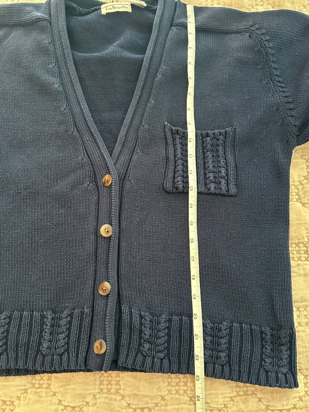 Talbots Navy Blue Cardigan Sweater - Picture 5 of 7